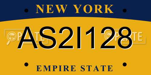 AS2I128 New York License Plate