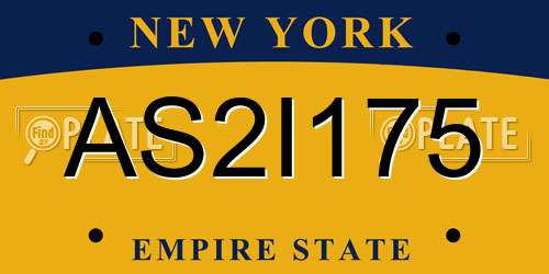 AS2I175 New York License Plate