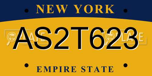 AS2T623 New York License Plate