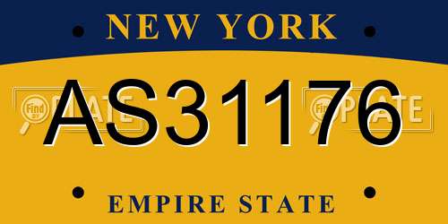 AS31176 New York License Plate