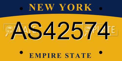AS42574 New York License Plate