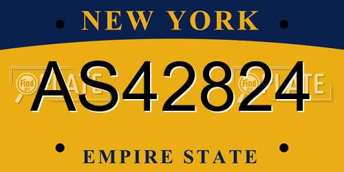 AS42824 New York License Plate