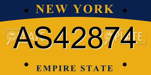 AS42874 New York License Plate