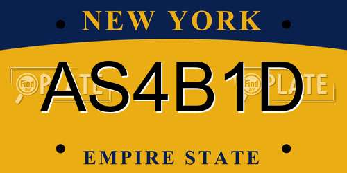 AS4B1D New York License Plate