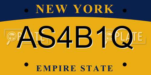AS4B1Q New York License Plate