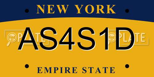 AS4S1D New York License Plate