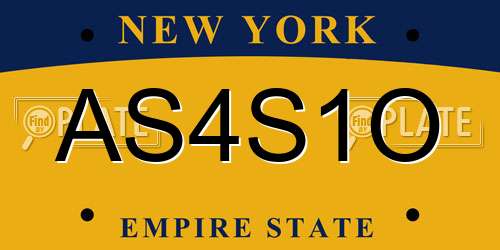 AS4S1O New York License Plate