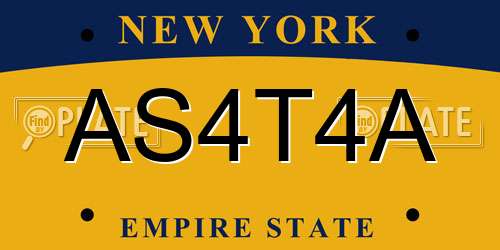AS4T4A New York License Plate