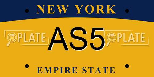 AS5 New York License Plate