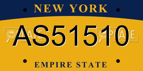 AS51510 New York License Plate