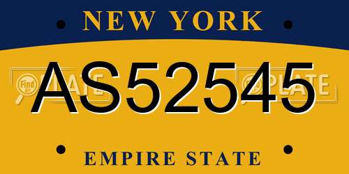 AS52545 New York License Plate