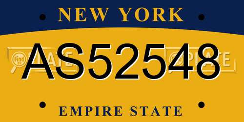 AS52548 New York License Plate