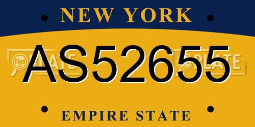 AS52655 New York License Plate