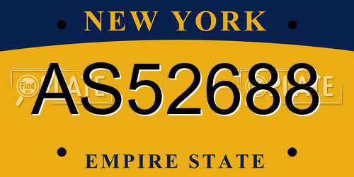 AS52688 New York License Plate