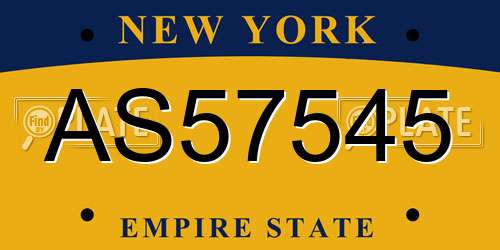 AS57545 New York License Plate