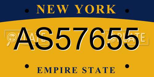 AS57655 New York License Plate