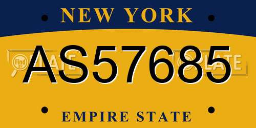 AS57685 New York License Plate