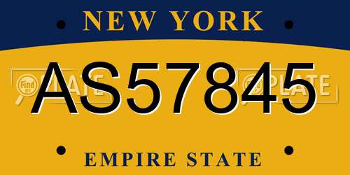 AS57845 New York License Plate