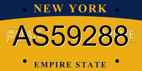 AS59288 New York License Plate