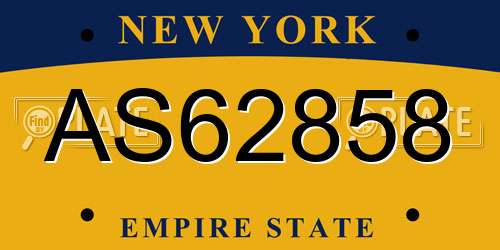 AS62858 New York License Plate