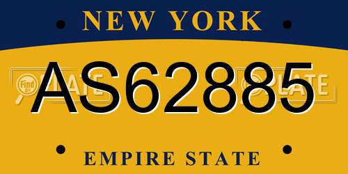 AS62885 New York License Plate