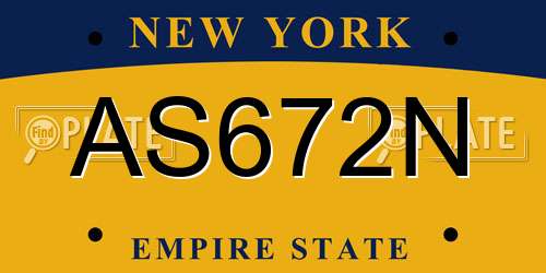 AS672N New York License Plate