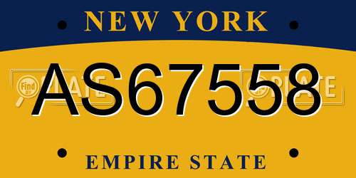 AS67558 New York License Plate