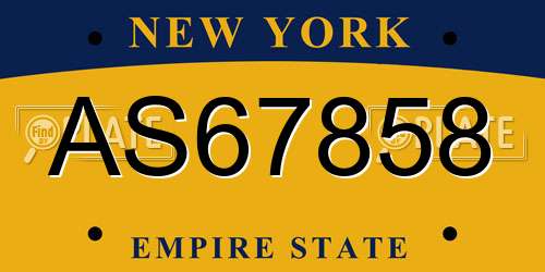 AS67858 New York License Plate