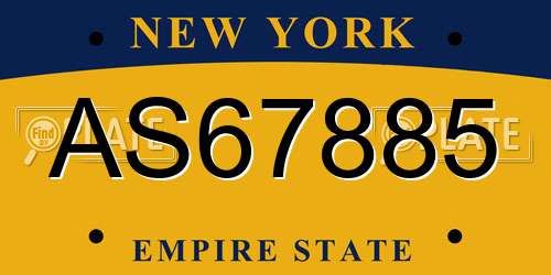 AS67885 New York License Plate