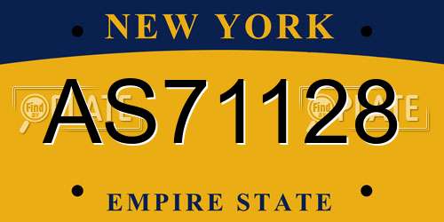 AS71128 New York License Plate
