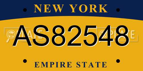 AS82548 New York License Plate