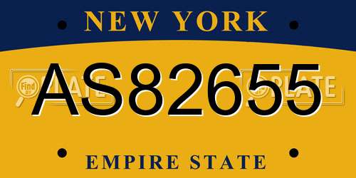AS82655 New York License Plate