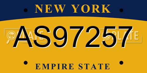 AS97257 New York License Plate