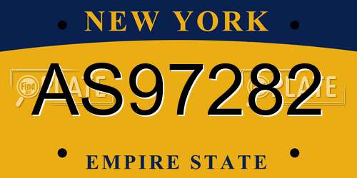 AS97282 New York License Plate