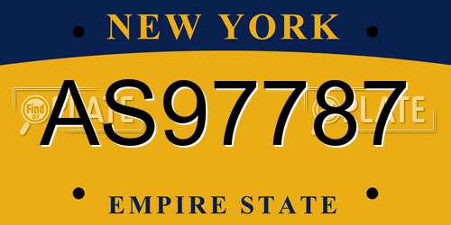 AS97787 New York License Plate