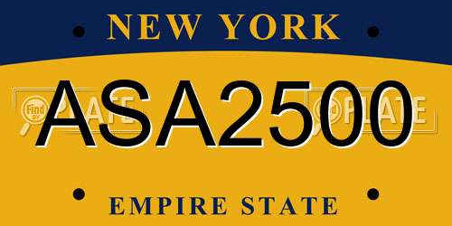 ASA2500 New York License Plate