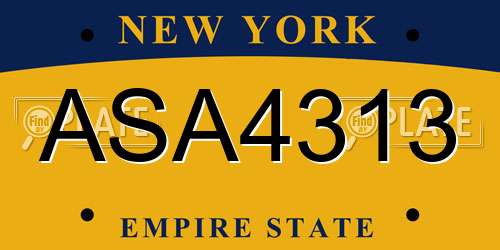 ASA4313 New York License Plate