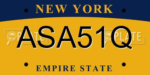 ASA51Q New York License Plate