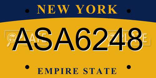 ASA6248 New York License Plate