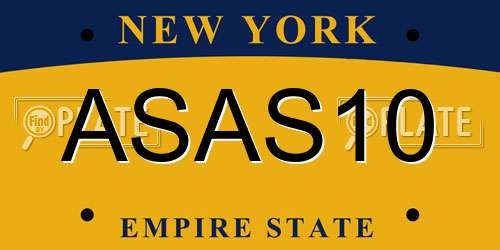 ASAS10 New York License Plate