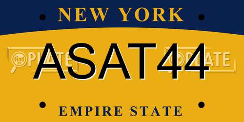 ASAT44 New York License Plate