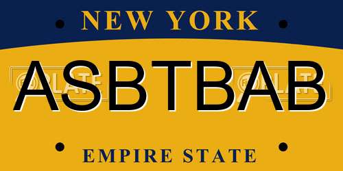 ASBTBAB New York License Plate