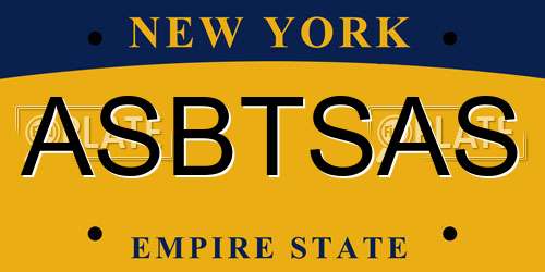 ASBTSAS New York License Plate