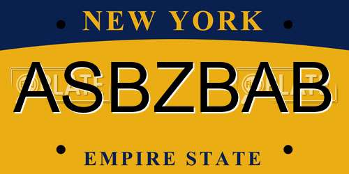 ASBZBAB New York License Plate