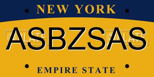 ASBZSAS New York License Plate