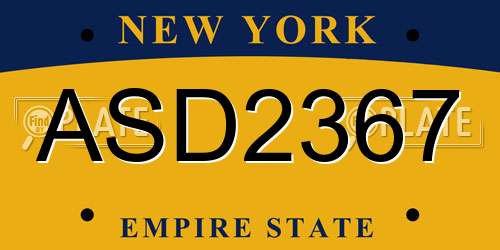 ASD2367 New York License Plate