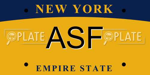 ASF New York License Plate
