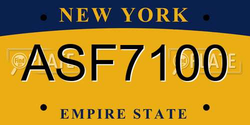 ASF7100 New York License Plate