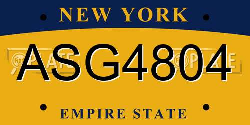 ASG4804 New York License Plate