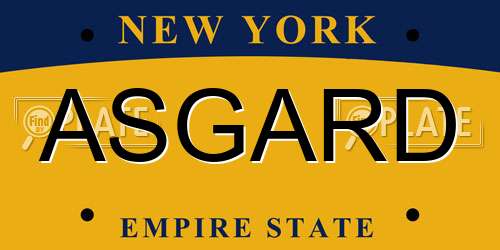ASGARD New York License Plate